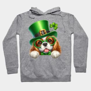 St Patricks Day Peeking Cavalier King Charles Spaniel Dog Hoodie